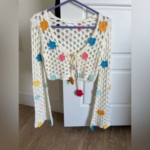Lovers and Friends crochet flower crop top